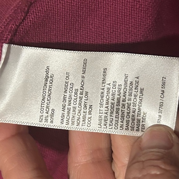 Clearance Rafella Women's fuchsia Turtleneck sweater fringe cotton bld 0162 XL - Picture 8 of 9